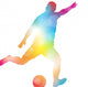 Abstract Soccer Player Scoring Wall Decal
