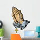 Praying Hands with Rosary Wall Decal Design 2