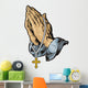 Praying Hands with Rosary Wall Decal Design 2