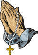 Praying Hands with Rosary Wall Decal Design 2
