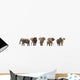 Five African Elephants Wall Decal Panoramic Wall Decal