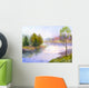 Watercolor Landscape Tree Bank Wall Decal