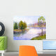 Watercolor Landscape Tree Bank Wall Decal