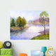 Watercolor Landscape Tree Bank Wall Decal