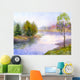 Watercolor Landscape Tree Bank Wall Decal
