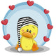 Duck with Hearts Wall Decal