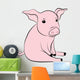 Small Pig Wall Decal Design 1