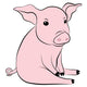 Small Pig Wall Decal Design 1