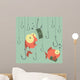 Cartoon Vector Concept Fishing Wall Decal Design 2