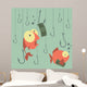 Cartoon Vector Concept Fishing Wall Decal Design 2