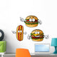 Hamburger Cheeseburger and Hot Wall Stickers Wall Decal