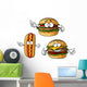 Hamburger Cheeseburger and Hot Wall Stickers Wall Decal