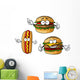 Hamburger Cheeseburger and Hot Wall Stickers Wall Decal