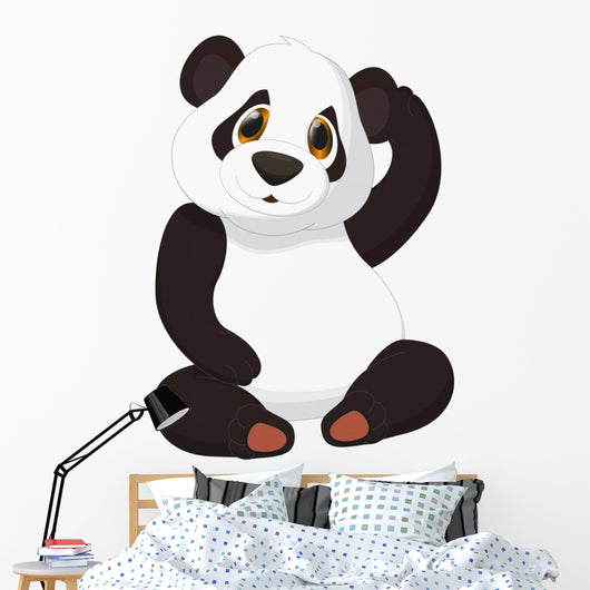 Cute Panda Cartoon Wall Decal