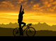 Silhouette Cyclist Riding Road Wall Decal