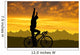 Silhouette Cyclist Riding Road Wall Decal