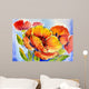 Watercolor Painting Bouquet Poppies Wall Decal