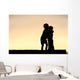 Silhouette Two Young Children Wall Decal