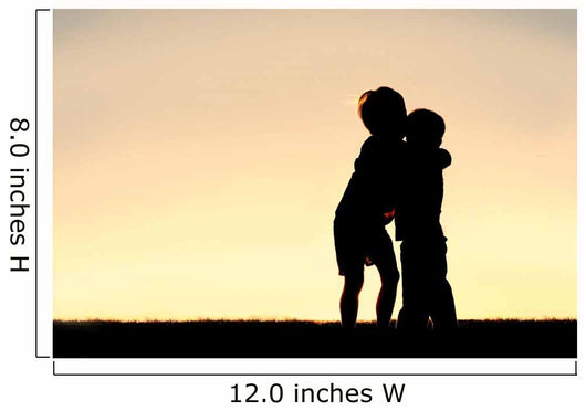 Silhouette Two Young Children Wall Decal