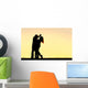 Silhouette Happy Young Couple Wall Decal Design 2
