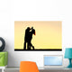 Silhouette Happy Young Couple Wall Decal Design 2