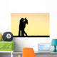 Silhouette Happy Young Couple Wall Decal Design 2