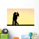 Silhouette Happy Young Couple Wall Decal Design 2