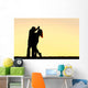 Silhouette Happy Young Couple Wall Decal Design 2