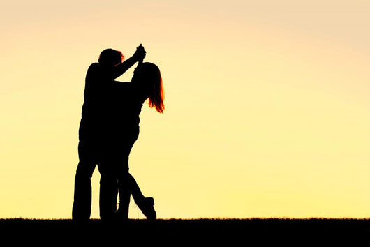 Silhouette Happy Young Couple Wall Decal Design 2