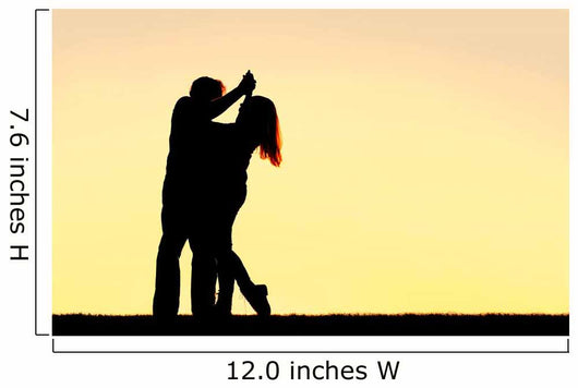 Silhouette Happy Young Couple Wall Decal Design 2