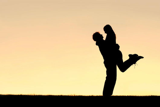Silhouette Happy Young Couple Wall Decal Design 1
