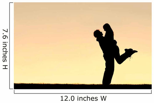Silhouette Happy Young Couple Wall Decal Design 1