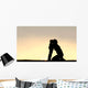 Silhouette Young Mother Hugging Wall Decal