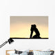 Silhouette Young Mother Hugging Wall Decal