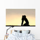 Silhouette Young Mother Hugging Wall Decal