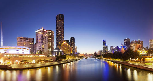 Panorama Downtown Melbourne Night Wall Decal