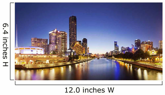 Panorama Downtown Melbourne Night Wall Decal