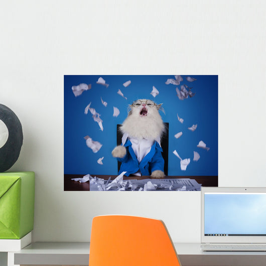 Cat Manager Suit Sitting Wall Decal