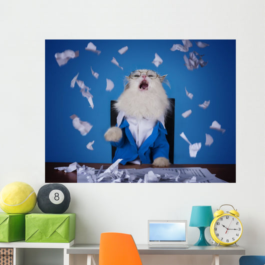 Cat Manager Suit Sitting Wall Decal