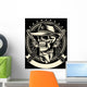 Cowboy Skull with Handguns Wall Decal