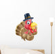 Cartoon Turkey Pilgrim Hat Wall Decal