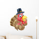 Cartoon Turkey Pilgrim Hat Wall Decal