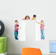 Kids with White Banner Wall Decal