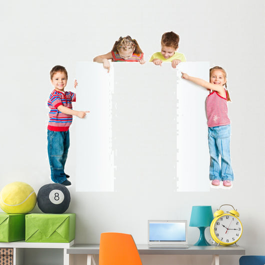 Kids with White Banner Wall Decal