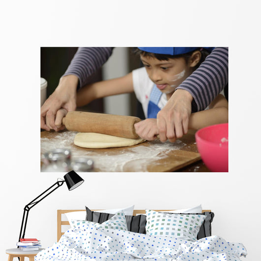 Mother Teaching Her Daughter Wall Decal
