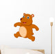 Happy Brown Bear Cartoon Wall Decal