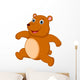 Happy Brown Bear Cartoon Wall Decal