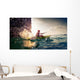 Woman with Kayak Wall Decal Design 2