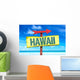 Hawaii Sign with Beach Wall Decal