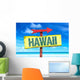 Hawaii Sign with Beach Wall Decal